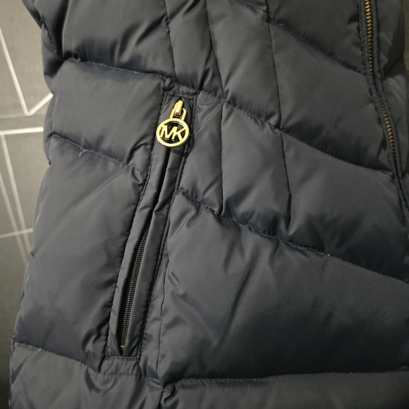 Michael Kors Navy Quilted Down-Style Vest with Gold Hardware - Picture 6 of 8